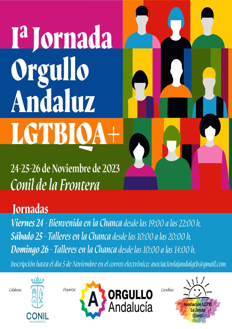 I Jornada orgullo andaluz LGTBIQA+. Del 24 al 26 de noviembre.
