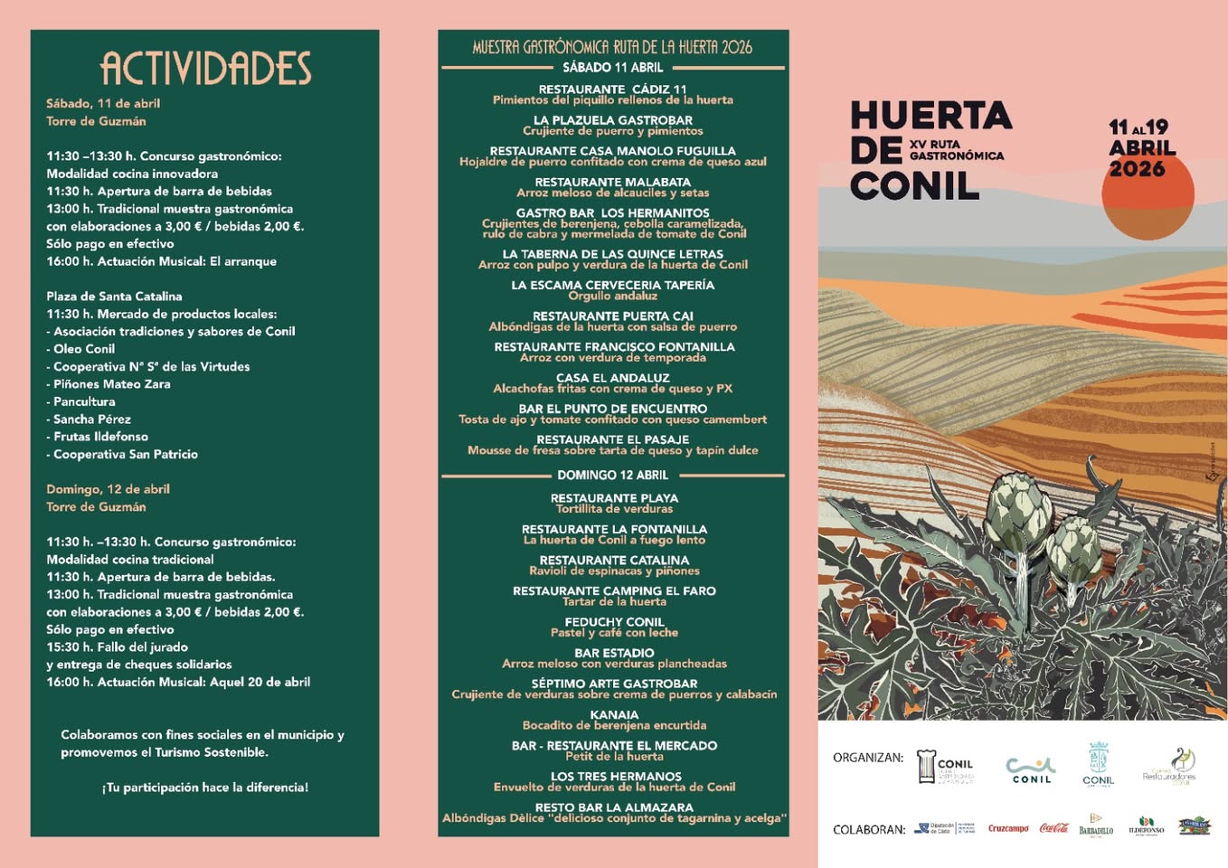 Programa de actividades de la Ruta de la Huerta de Conil 2026