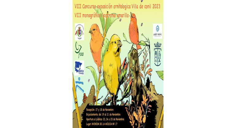 Cartel VIII Concurso exposición ortinológica Villa de Conil 2023