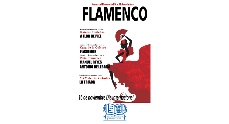 Cartel informativo de la Semana del Flamenco del 16 al 18 de noviembre en Conil.